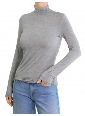 Maglia misto cashmere tinta unita collo alto